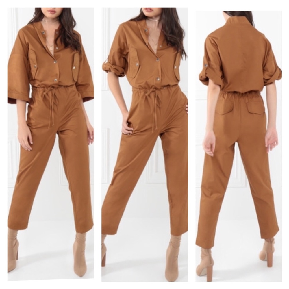 ⭐️New⭐️Just Kickin It" Jumpsuit in Camel